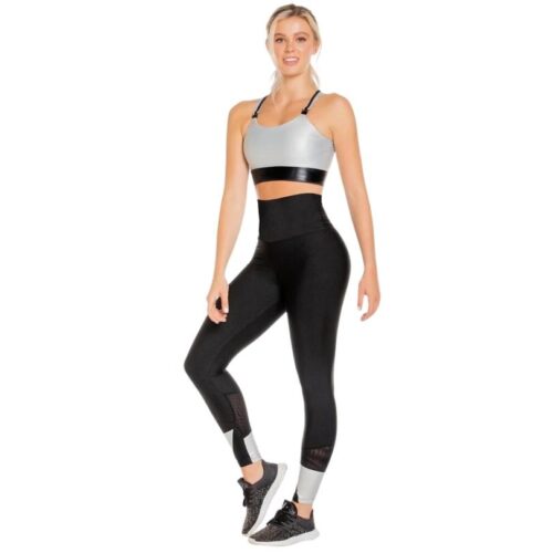 Conjuto-Leggings-Cargaderas-Brandfit Negro-Gris