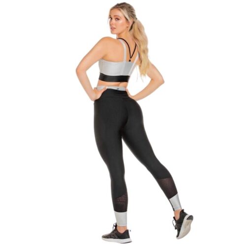 Conjuto-Leggings-Cargaderas-Brandfit Negro-Gris - Imagen 4