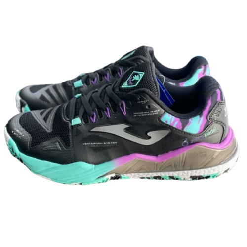 Joma-T.Spin-Padel-Lady 2401 Joma Negro Turquesa - Imagen 4