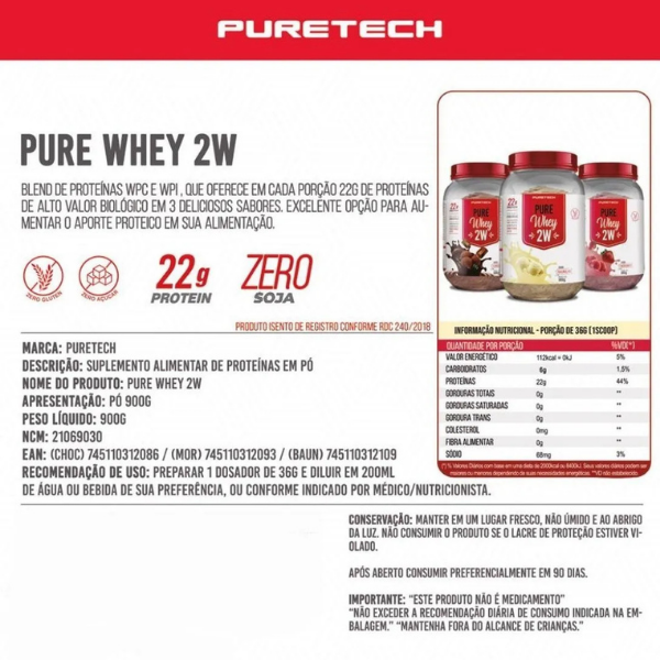 Proteina PureTech 900Gr 22Gr Proteina - Imagen 2